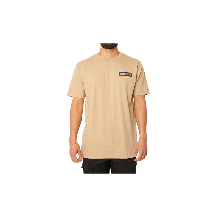 Caterpillar Triton Block S/S - Mens T-Shirts - Brown - NZ (027KUWTBO)